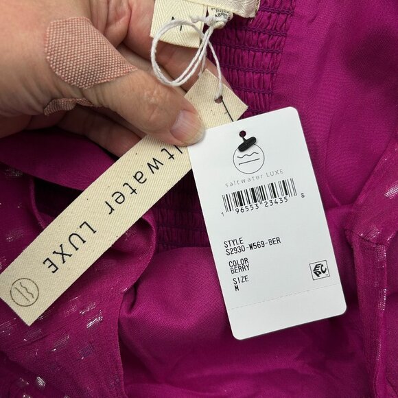 Saltwater Luxe Sleeveless Lana Mini Tank Dress Women's Size Medium Berry NWT - Picture 8 of 12